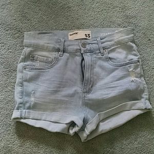 Light blue denim shorts